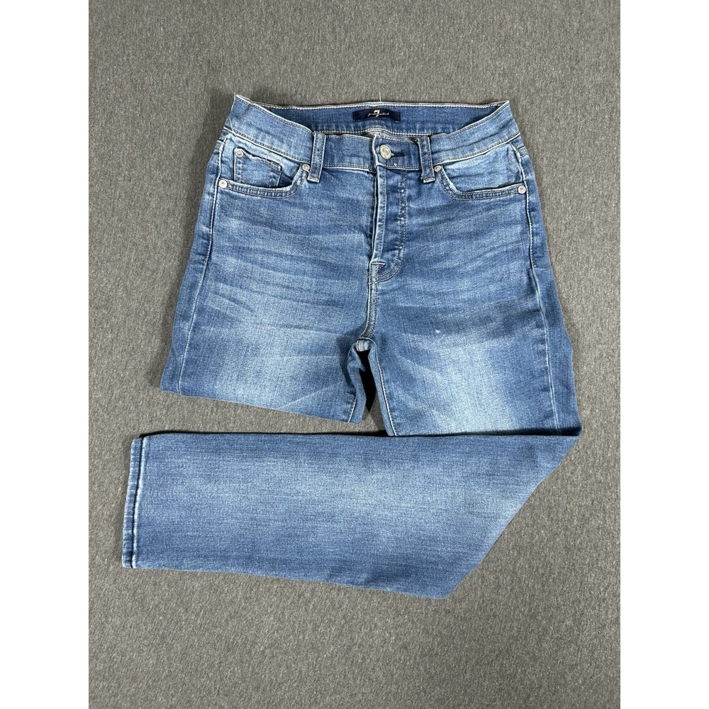 7 For All Mankind Skinny Jeans Womens 24 Medium Wash Denim High Rise